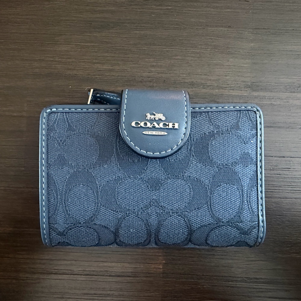 Coach Navy Textured Wallet